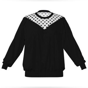 LuLaRoe | VGUC Lizzy Long Sleeve Mesh Sweater Top with Hearts, Size Medium